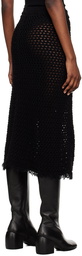 Dries Van Noten Black Fringed Midi Skirt