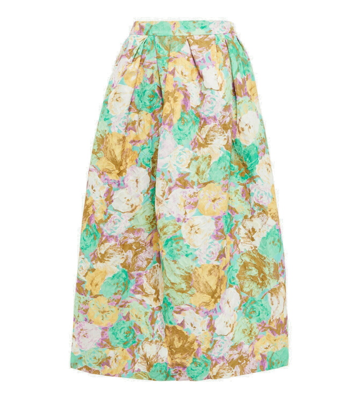 Photo: Dries Van Noten - Floral jacquard midi skirt