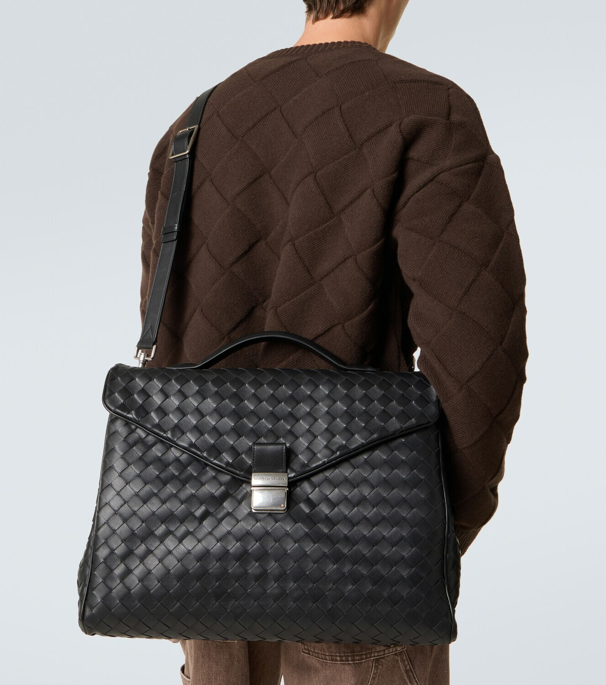 Bottega Veneta Archivist Intrecciato leather briefcase