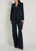 Veronica Beard Miller Dickey Horn Crepe Blazer Navy