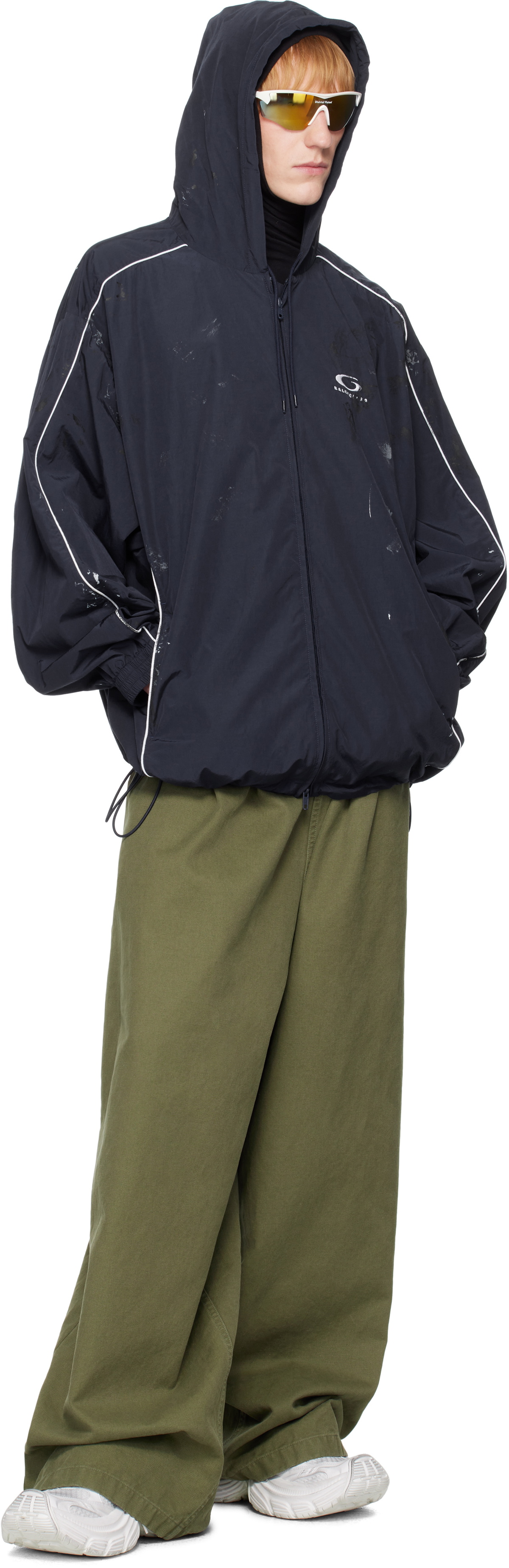 【関税込み】Balenciaga ネイビー Painter トラックジャケット Balenciaga Navy Painter Track Jacket Balenciaga