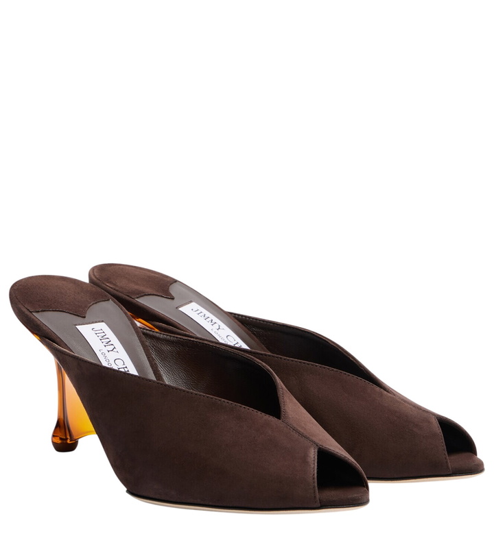 Photo: Jimmy Choo Glace suede peep-toe wedge mules