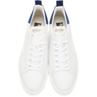 Golden Goose White and Blue Starter Sneakers