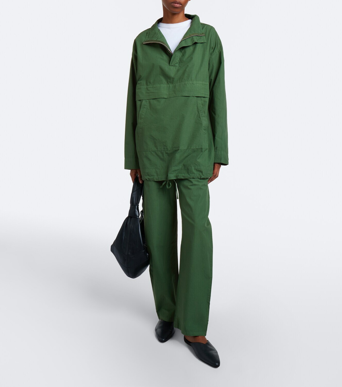 Leset Kyoto cotton wide-leg pants