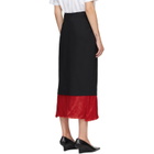 Róhe Black & Red Contrast Upside-Down Midi Skirt