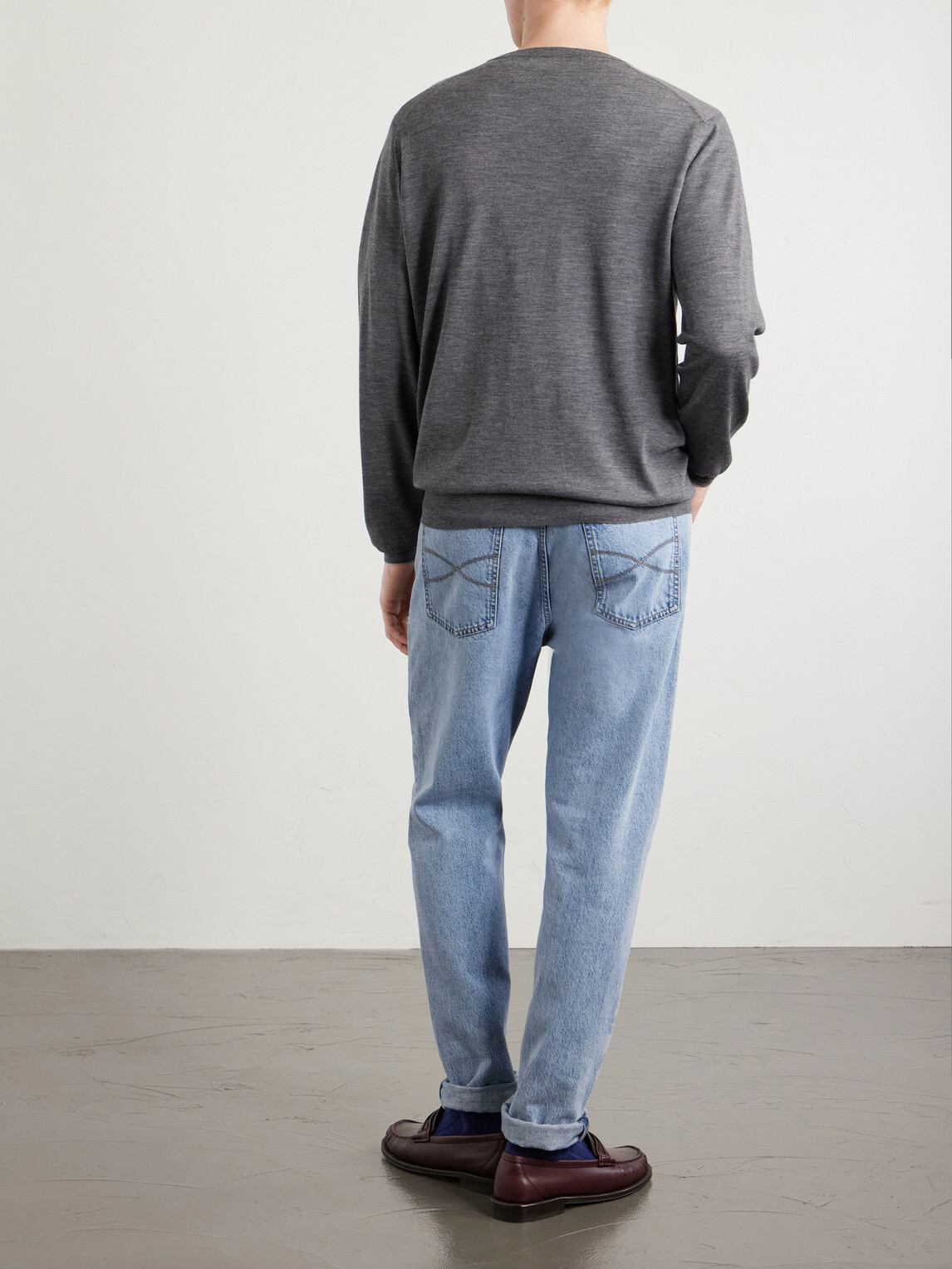 Brunello Cucinelli - Wool and Cashmere-Blend Sweater - Gray
