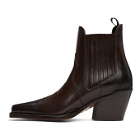 Dsquared2 Brown Embroidered Cowboy Boots