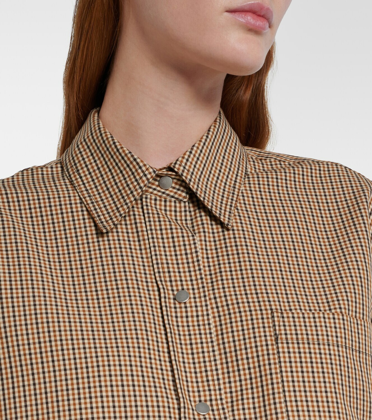 Vince Checked cotton-blend shirt