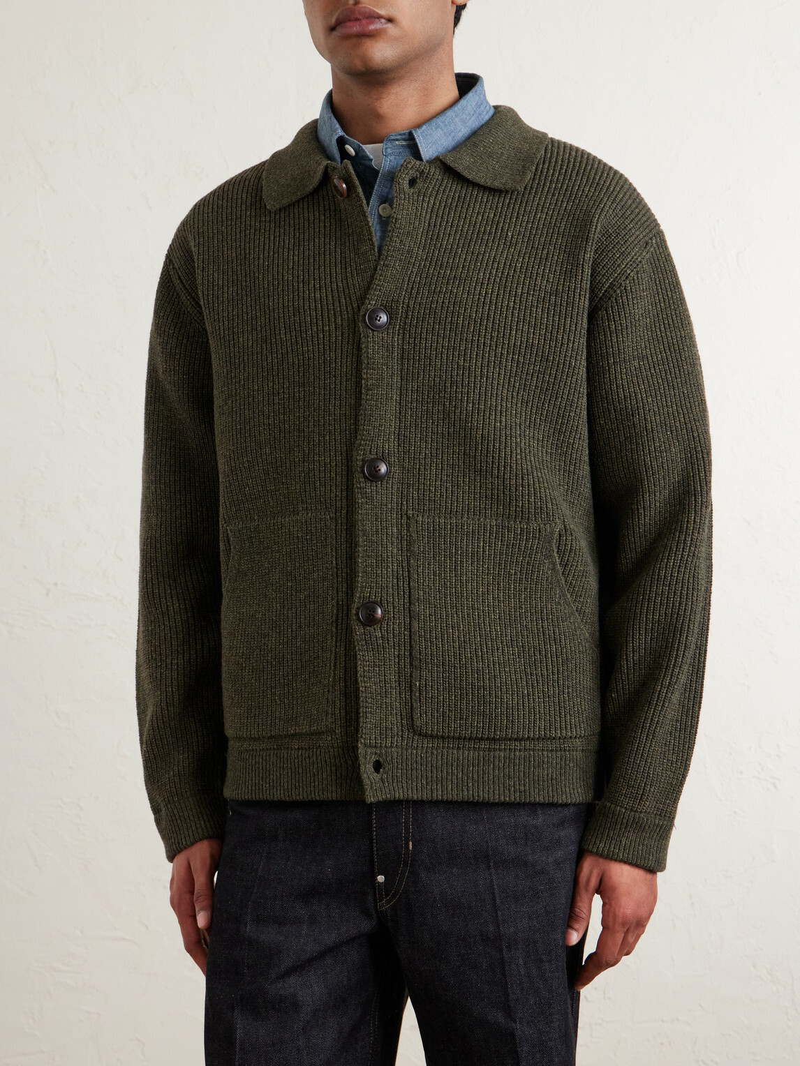 FrizmWORKS - Wool-Blend Cardigan - Green