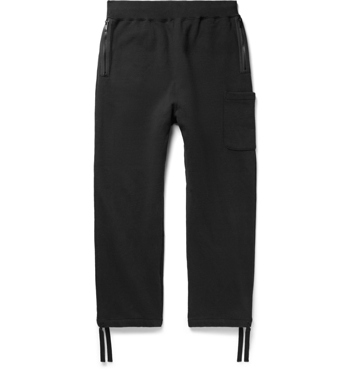 Photo: Undercover - Tapered Fleece-Back Cotton-Jersey Sweatpants - Black