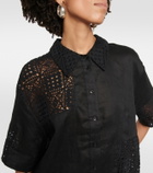 SIR Rayure patchwork cotton shirt