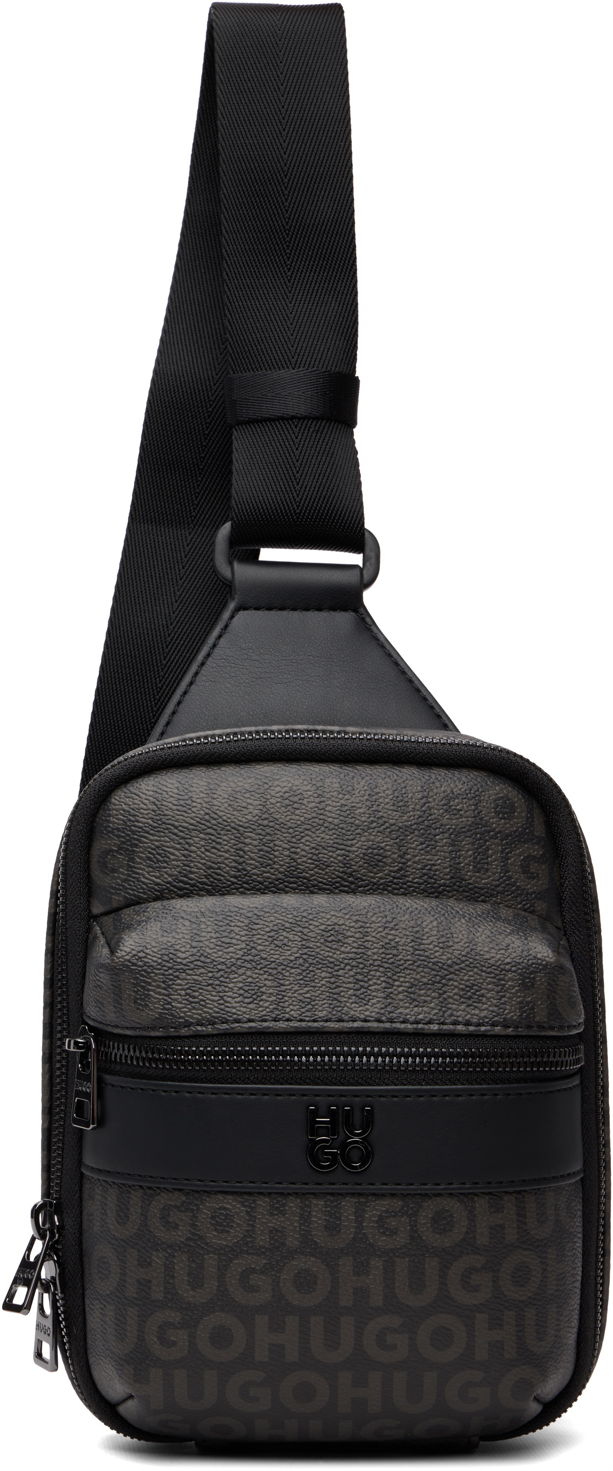 Hugo Black Grained Faux-Leather Bag