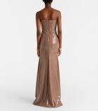 Alex Perry Sequined strapless gown