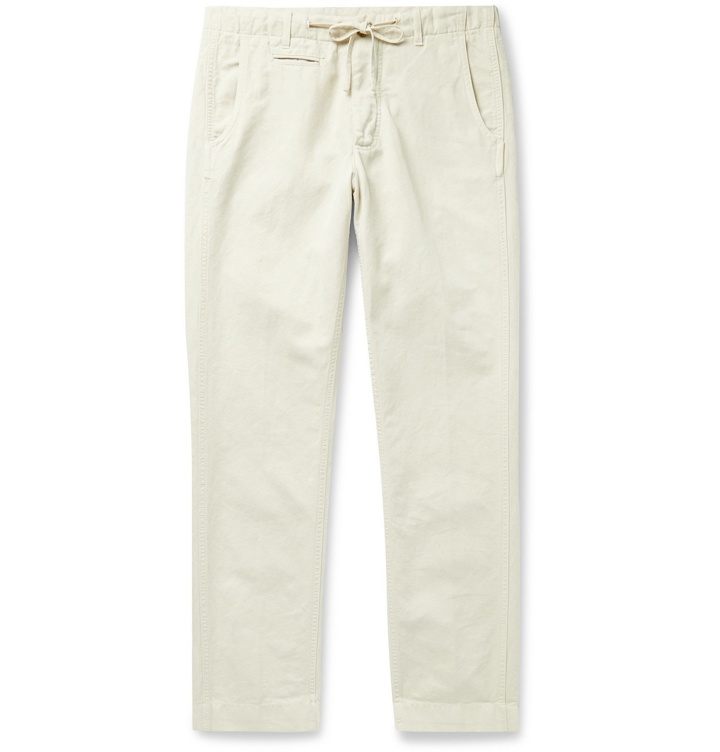 Photo: MAN 1924 - Tomi Tapered Linen and Cotton-Blend Drawstring Suit Trousers - Neutrals