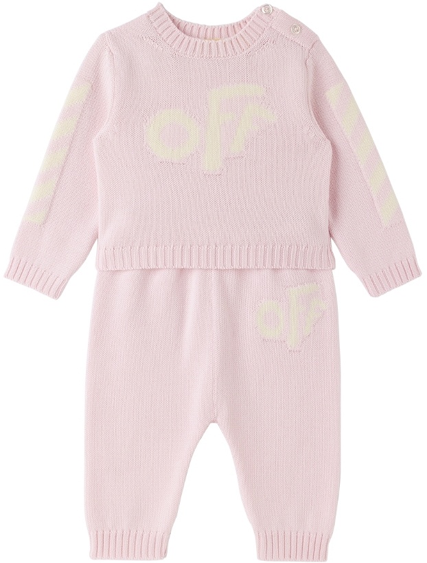 Photo: Off-White Baby Pink Rounded Sweater & Lounge Pants