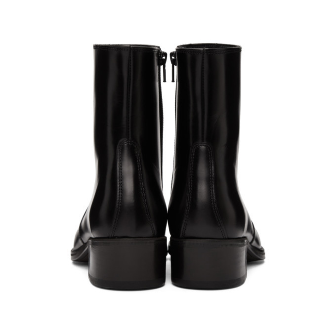 Lemaire Black Leather Zipped Boots Lemaire