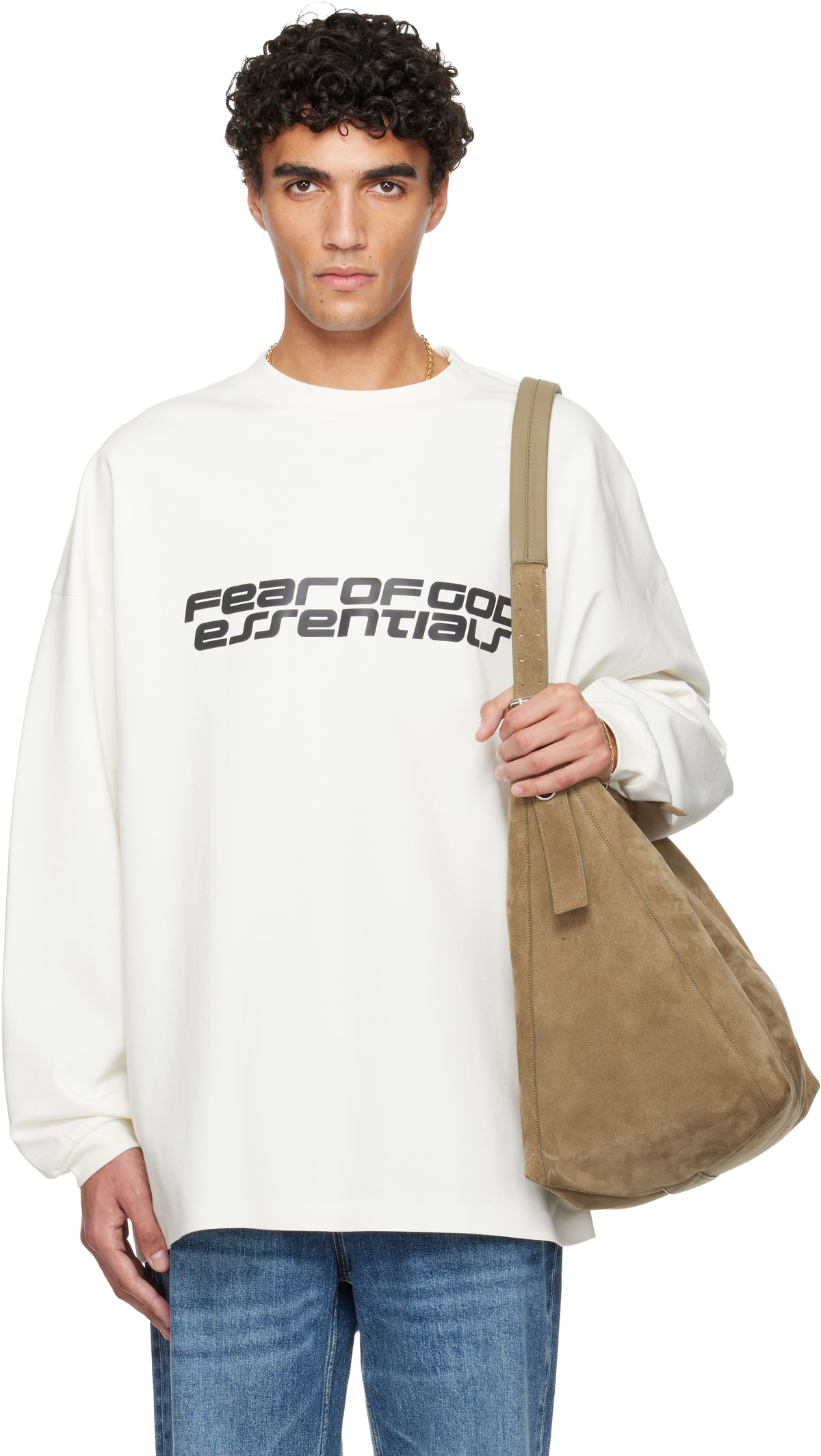 Fear of God ESSENTIALS Off-White Holiday Ponte 90s Long Sleeve T-shirt
