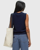 Ganni Graphic Soft Wool Mix Vest Blue - Womens - Vests