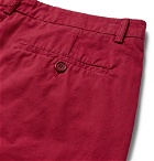Aspesi - Pleated Cotton-Twill Chino Shorts - Red