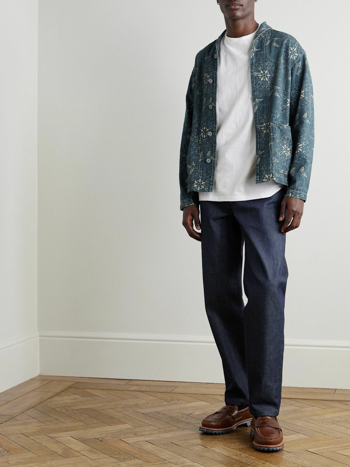 RRL - Wilson Printed Denim Jacket - Blue