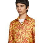 Versace Red and Gold Barocco Print Shirt