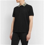 Fendi - Logo-Trimmed Cotton-Piqué Polo Shirt - Black