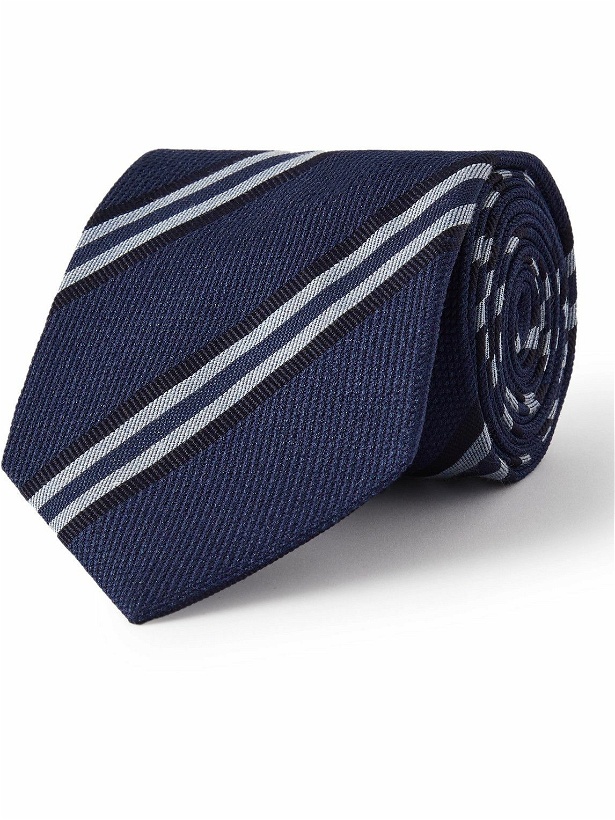 Photo: TOM FORD - 8cm Striped Silk and Cotton-Blend Jacquard Tie
