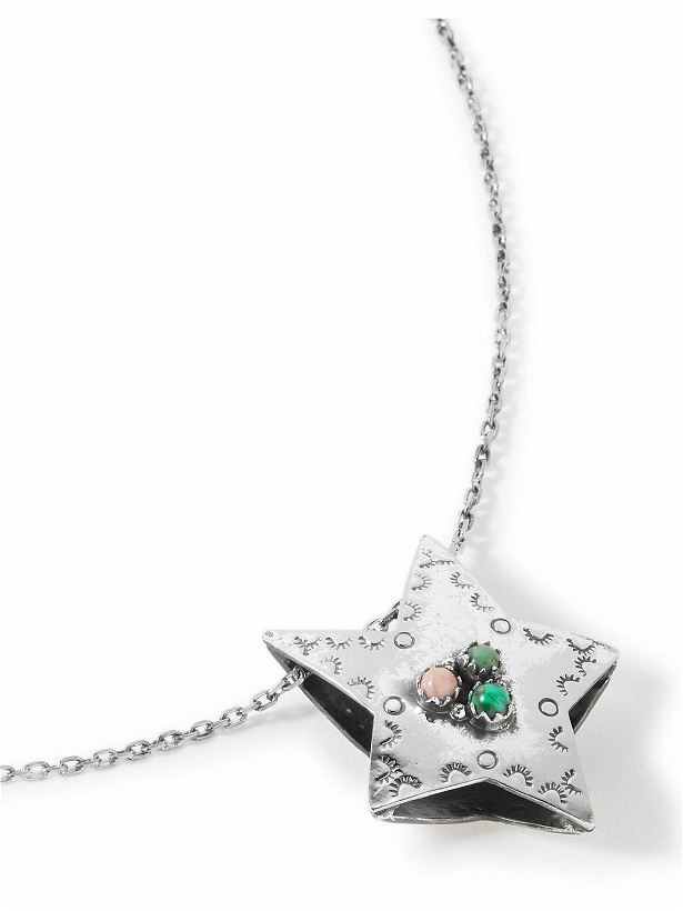 Photo: KAPITAL - Silver-Tone Multi-Stone Necklace