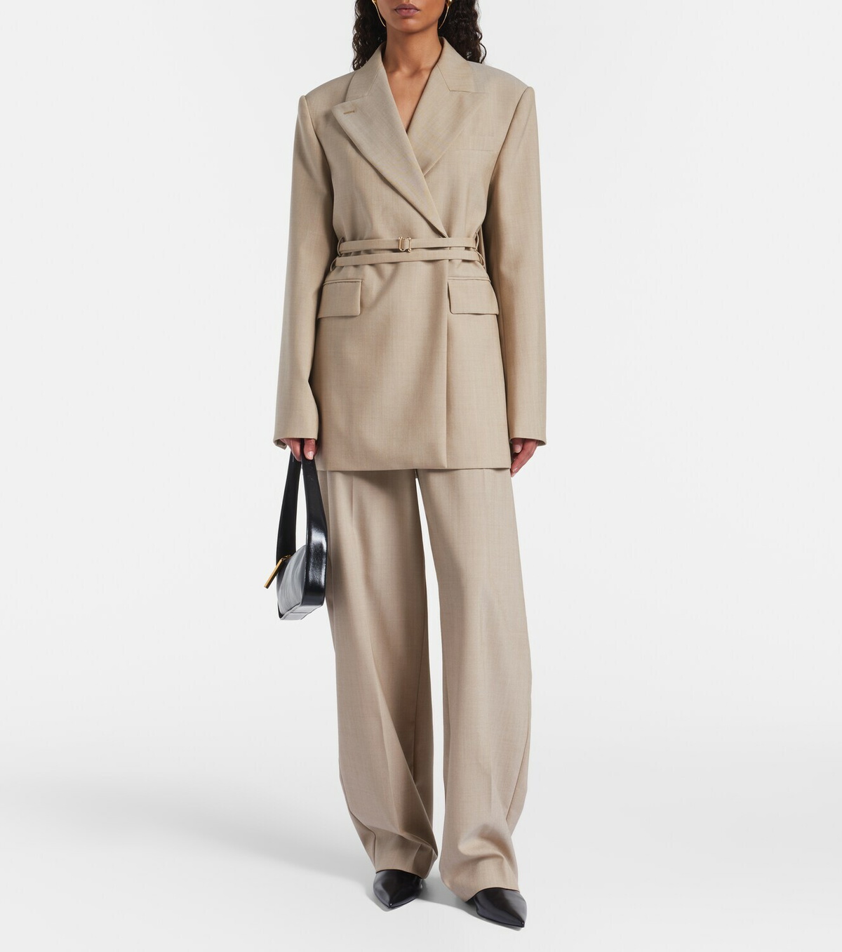 Sportmax Tubinga belted virgin wool blazer
