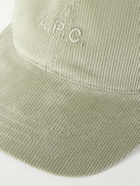 A.P.C. - Charlie Logo-Embroidered Wool-Blend Corduroy Baseball Cap - Neutrals