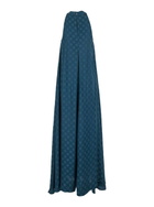 Merci Blue Dress With Neckline On The Front And Polka Dot Motif In Fabric Woman