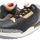 Air Jordan Men's 3 Retro W Sneakers in Black/Fire Red/Grey