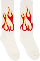 Palm Angels White Flames Socks