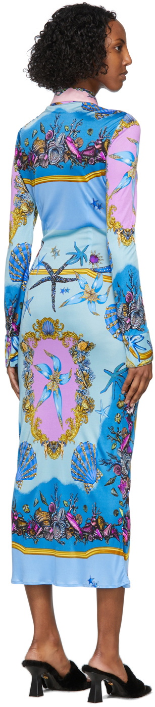 Versace Collection Multicolor Jersey Boat Neck Shift Dress M