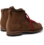 Viberg - Shearling-Lined Suede Hiking Boots - Brown