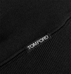 TOM FORD - Garment-Dyed Fleece-Back Cotton-Jersey Half-Zip Sweatshirt - Black