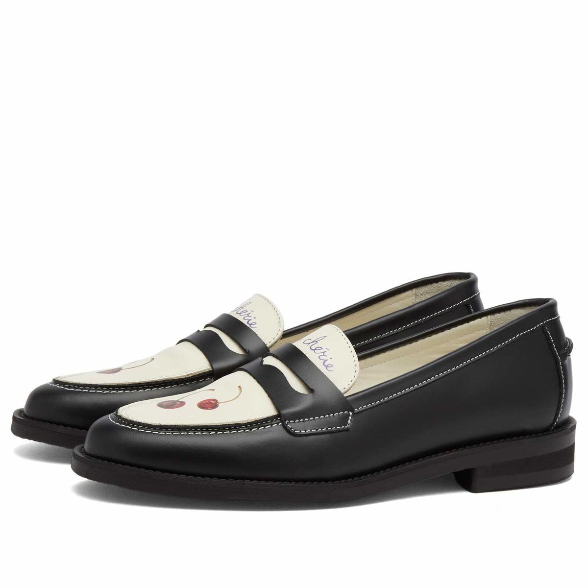 Duke + Dexter Women's Wilde Cherry Penny Loafer in Multi
