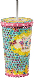Versace Pink & Blue Crystal Butterflies Travel Cup
