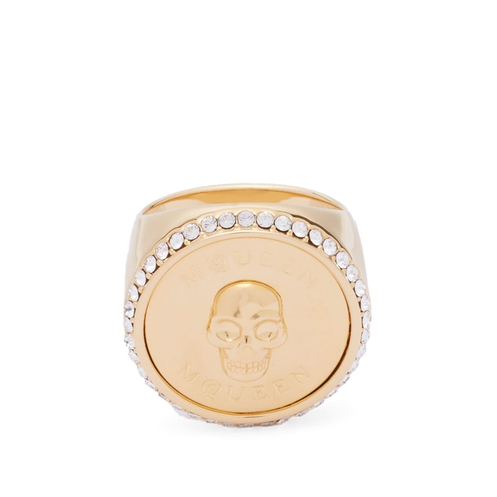 Photo: Alexander McQueen Men's Sovereign Skull Ring in Gold