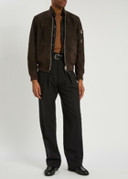 Tom Ford Suede Bomber Jacket Chocolate
