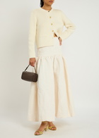 Clea Denver Jacquard Woven Midi Skirt Cream