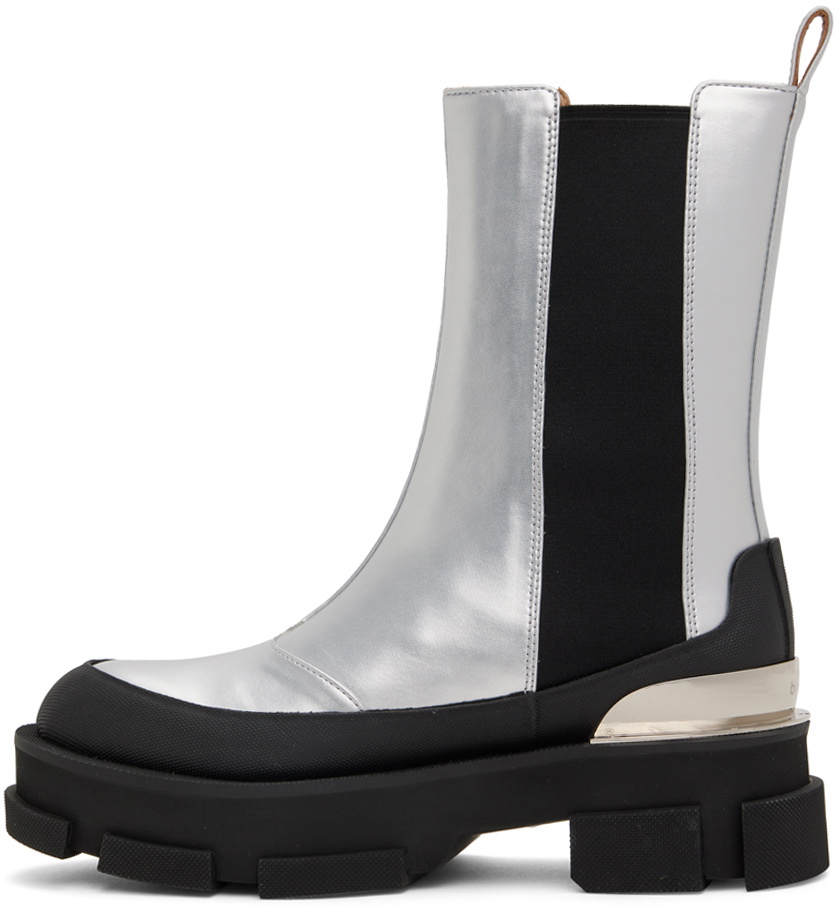 both Silver Gao Platform Chelsea Boots both