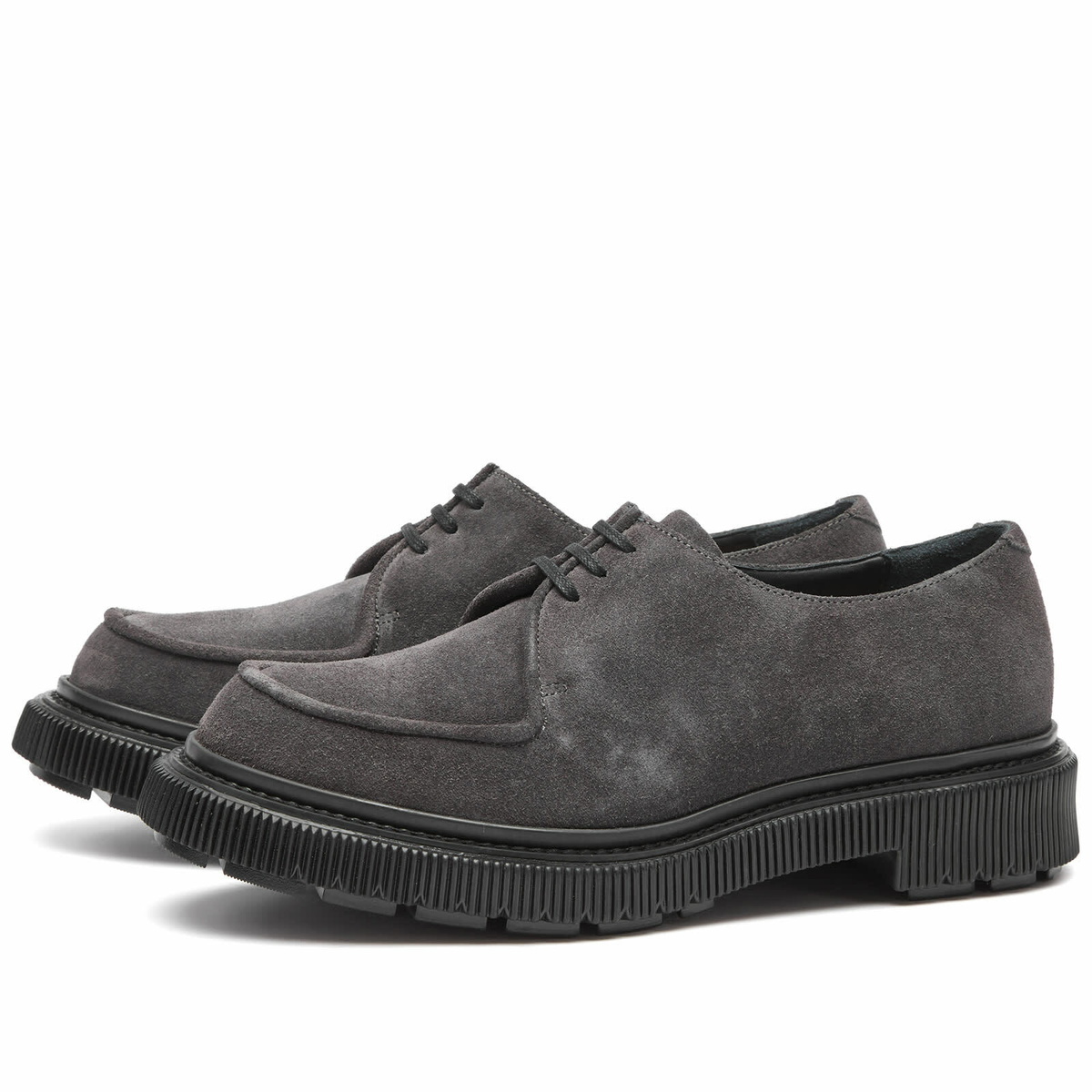 靴 adiev type124 classic derby Adieu Men's Type 124 Classic Suede Derby in Charcoal/Asphalt