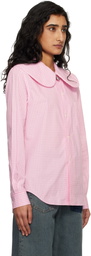 Comme des Garçons Girl Pink & White Cotton Poplin Gingham Check Shirt