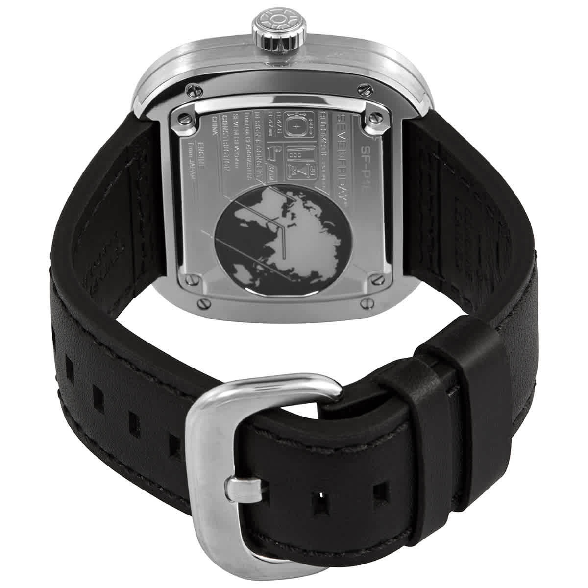 Sevenfriday Automatic Black Leather Band Mens Watch P1B/01