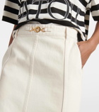 Patou High-rise denim maxi skirt