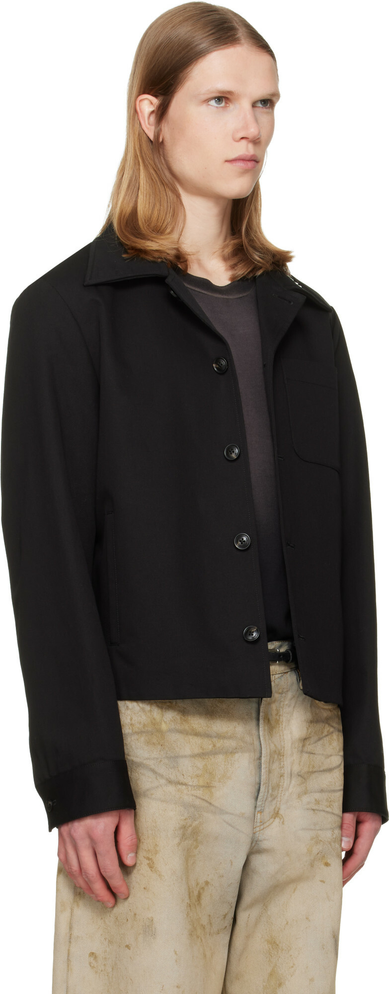 AMIRI Black Script Collar Shirt Jacket