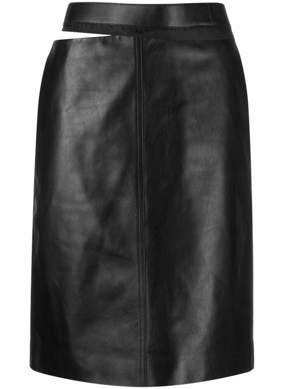 FENDI - Leather Midi Skirt Fendi