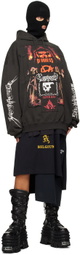 VETEMENTS Black Layered Tourist T-Shirts Midi Dress