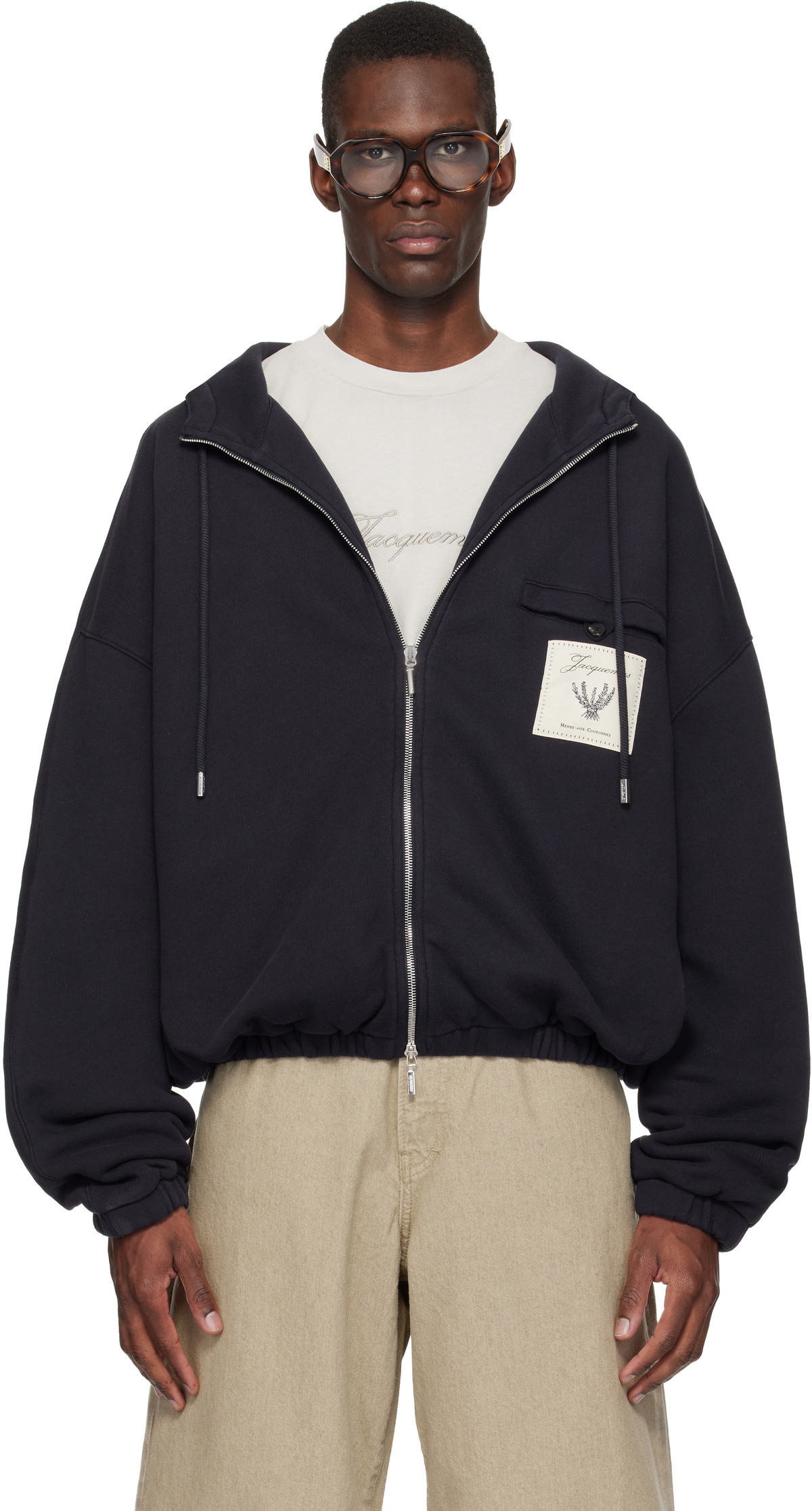 Jacquemus Navy Le Chouchou 'Le Sweater Camargue Zippé' Hoodie